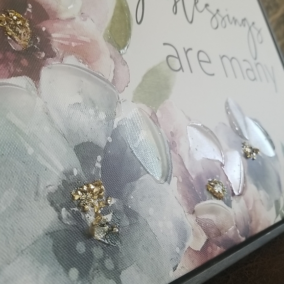 2 x Floral Framed Wall Art Decor Botanical Religious Theme Shabby Cottage Style - Picture 8 of 13